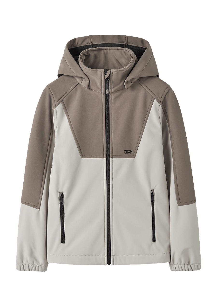 name it - NKNALFA08 SOFTSHELL JACKET BLOCK FO1 - walnut - 0