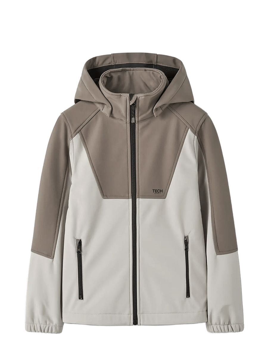 name it - NKNALFA08 SOFTSHELL JACKET BLOCK FO1 - walnut - 2