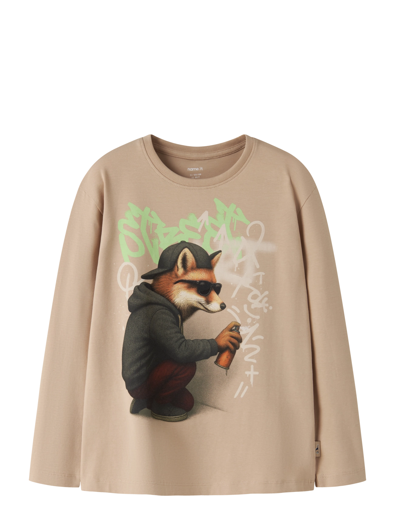 name it NMMNICKY LS NREG TOP BOX - Toppar & T-shirts - SESAME / beige