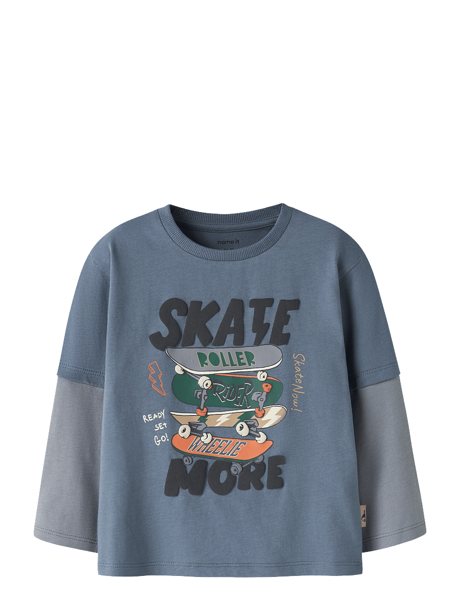 name it - NMMNIAM LS TOP BOX - långärmade t-shirts - blue mirage - 0