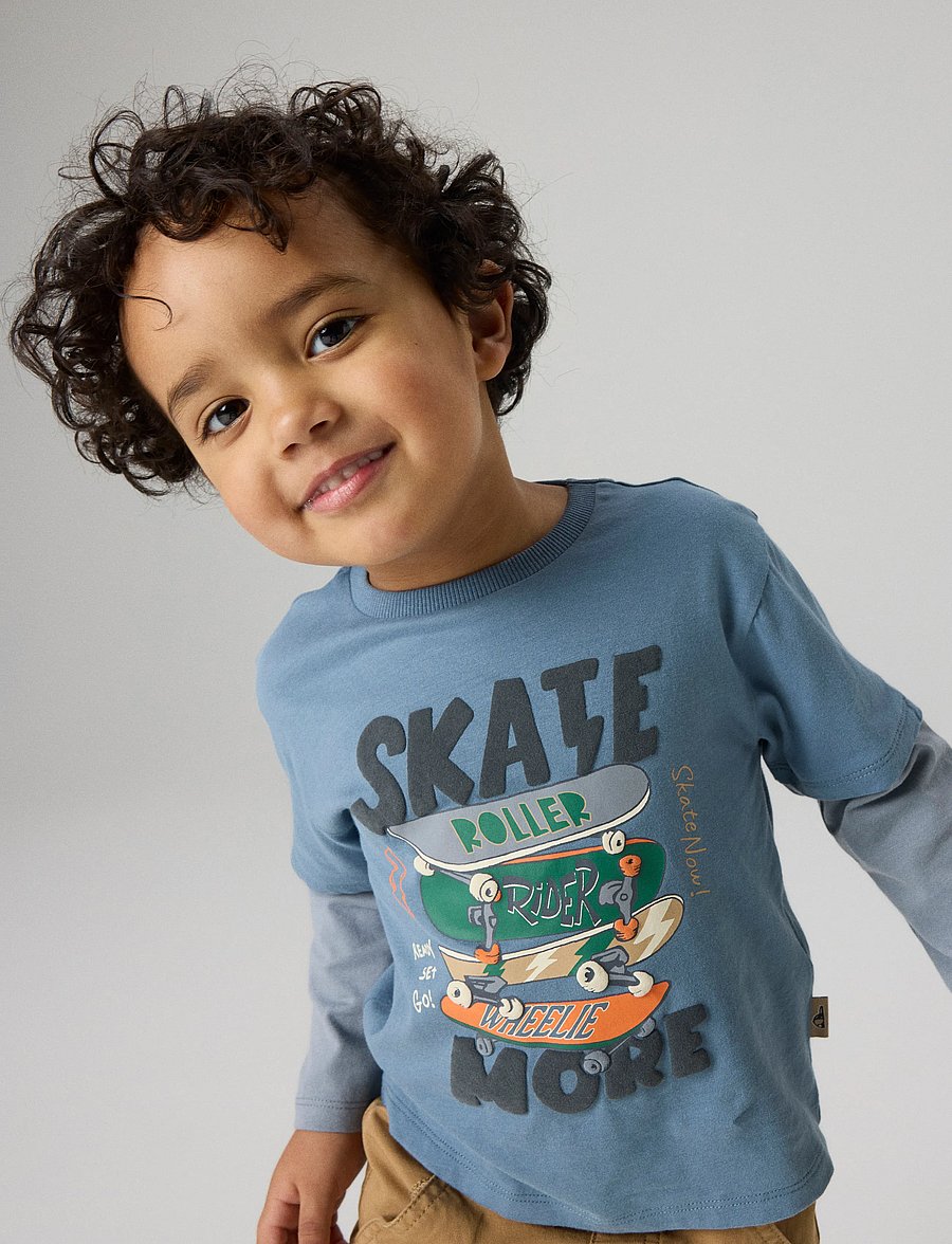 name it - NMMNIAM LS TOP BOX - långärmade t-shirts - blue mirage - 4