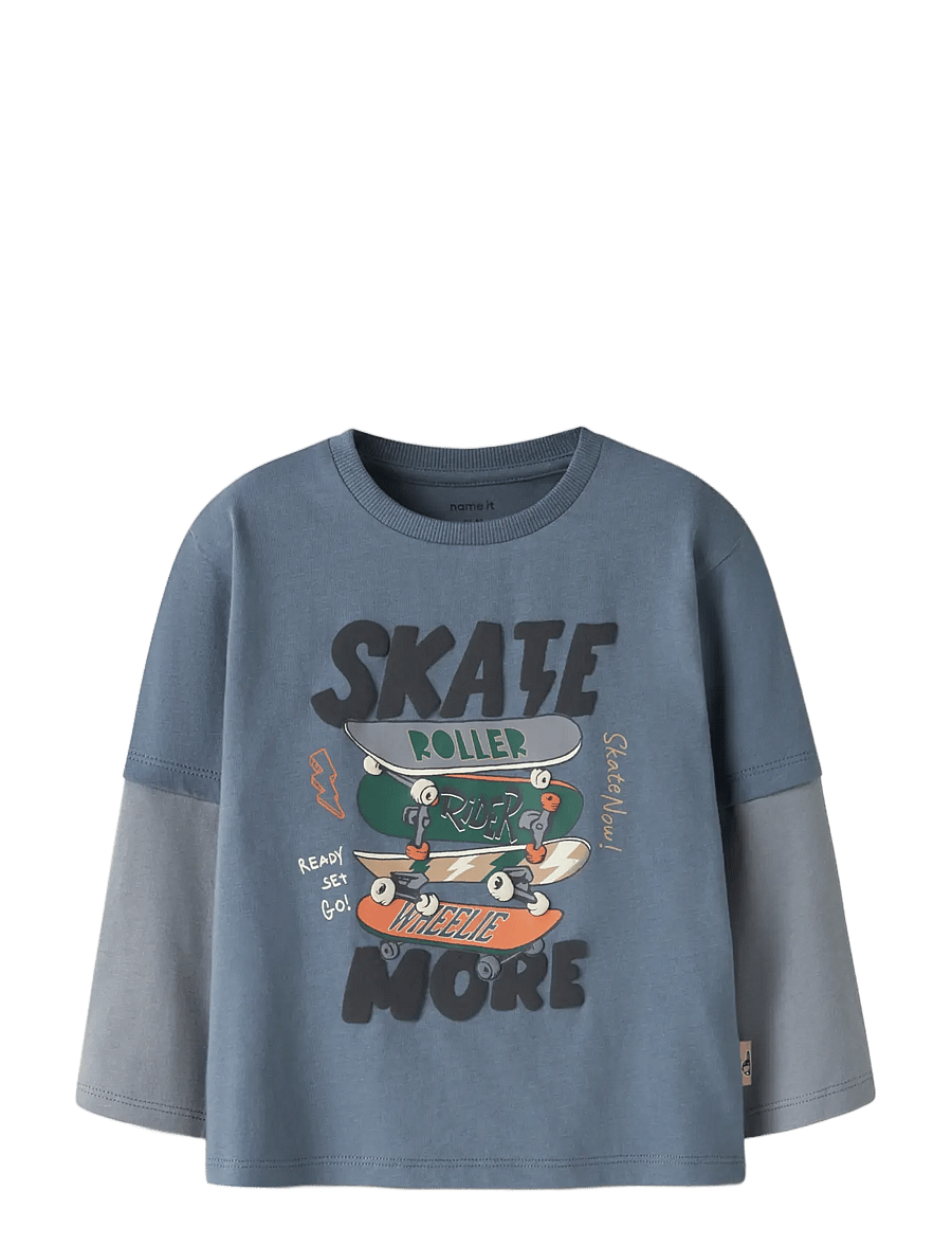 name it - NMMNIAM LS TOP BOX - långärmade t-shirts - blue mirage - 2