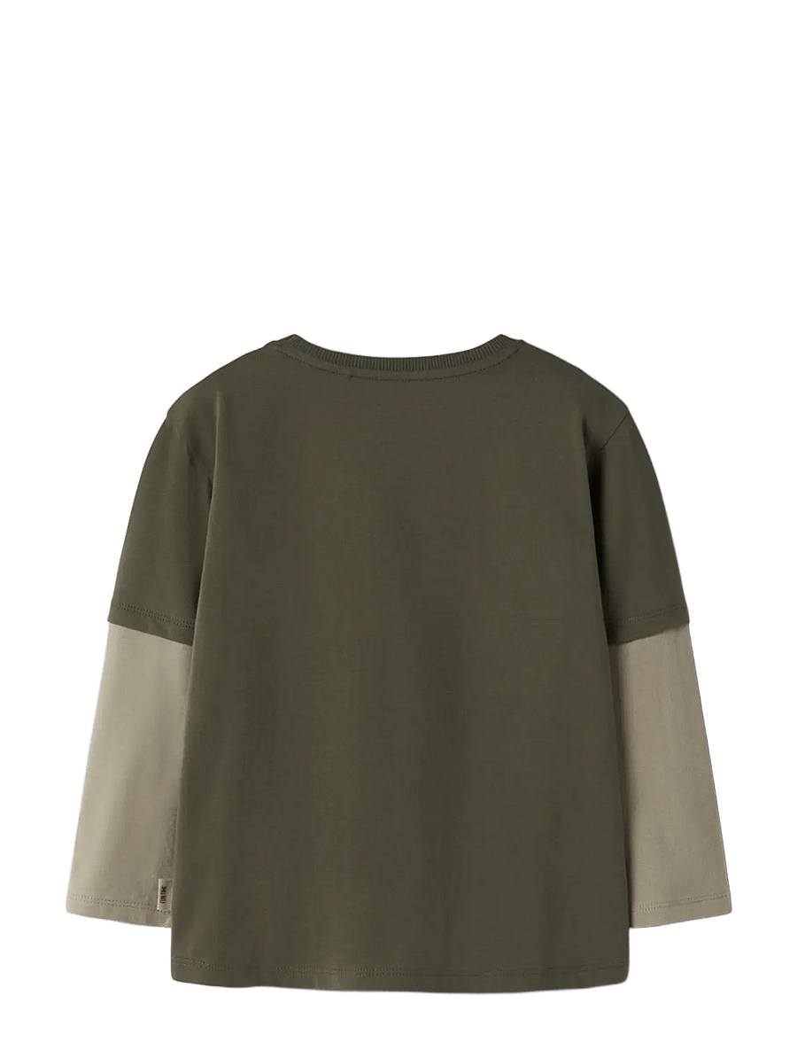 name it - NMMNIAM LS TOP BOX - långärmade t-shirts - olive night - 1
