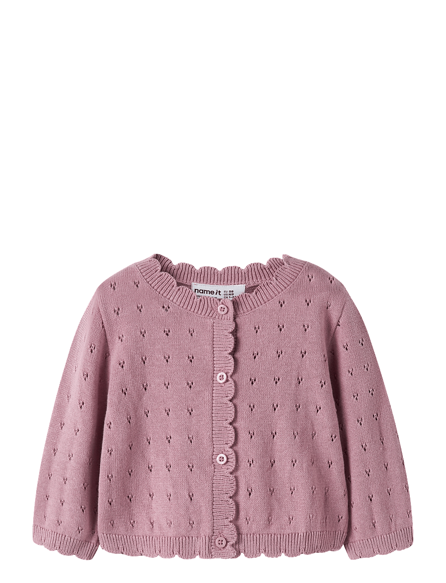 name it - NBFNALANI LS SHORT KNIT CARD - kardiganid - lilas - 0