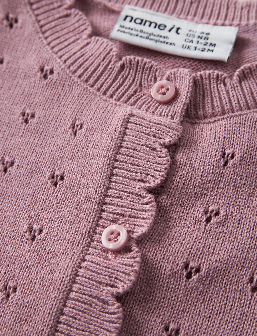 name it - NBFNALANI LS SHORT KNIT CARD - kardiganid - lilas - 2