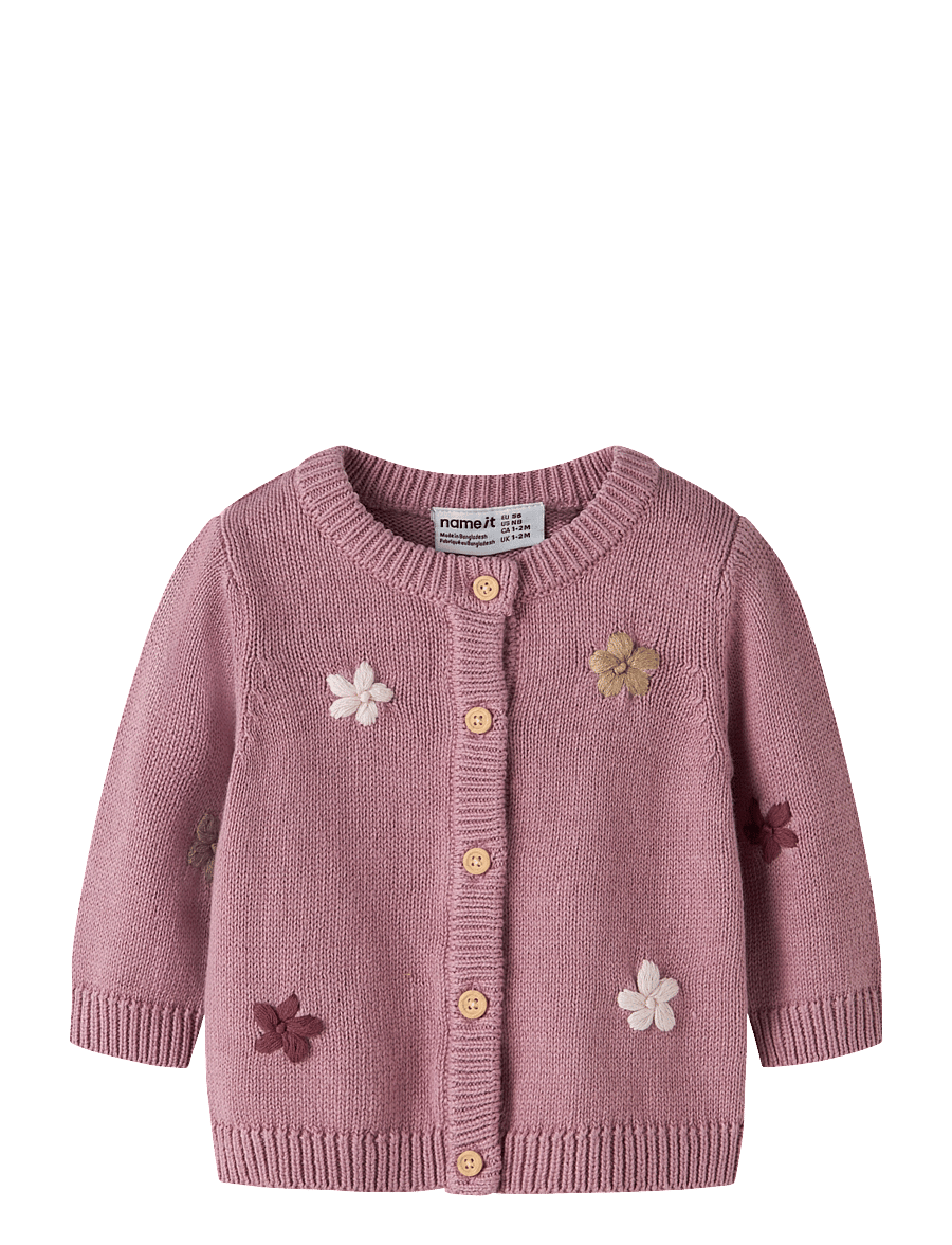 name it - NBFNANNY LS KNIT CARD - cardigans - lilas - 0
