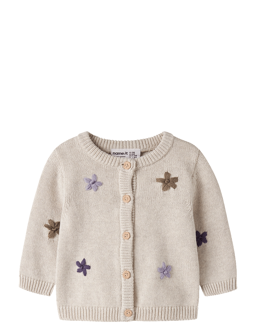 name it - NBFNANNY LS KNIT CARD - kardiganid - peyote melange - 0