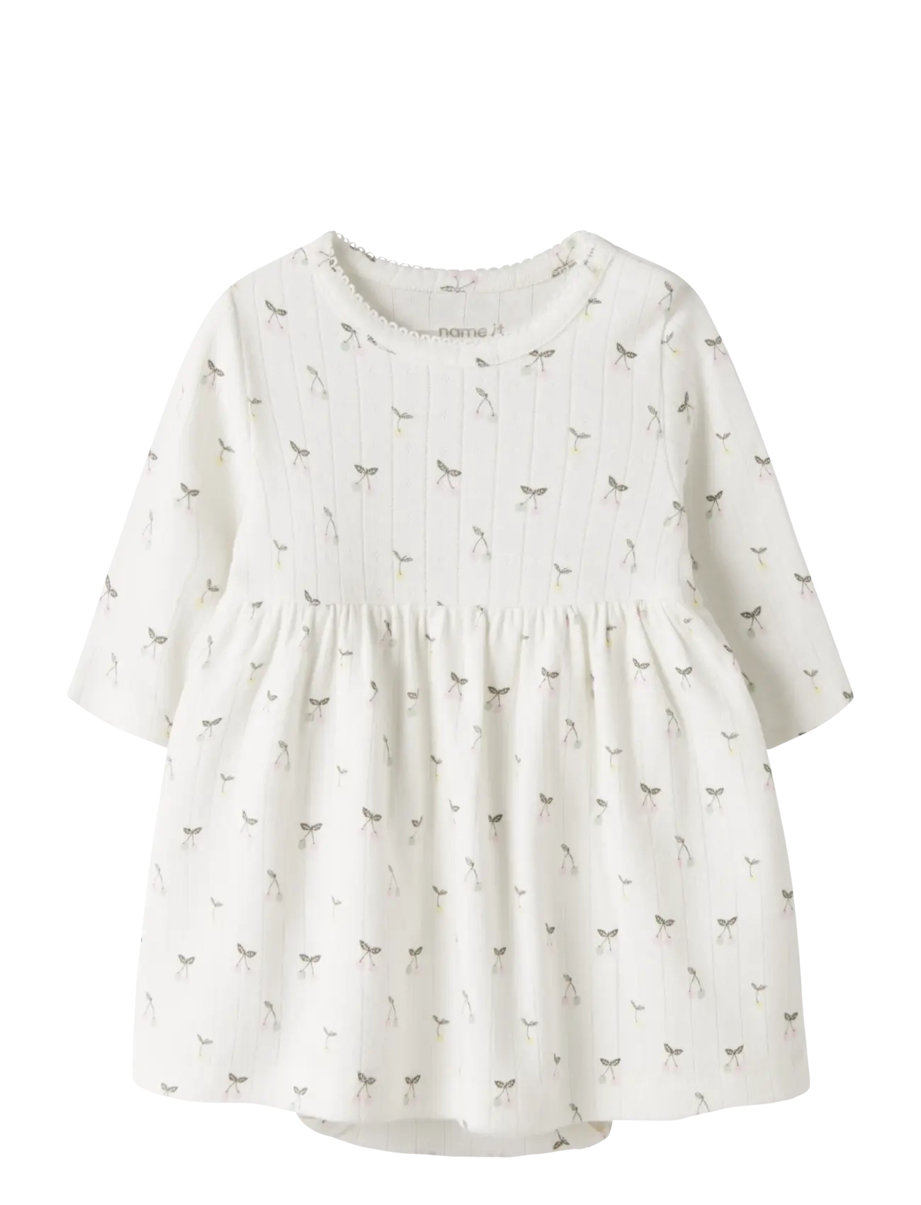 name it NBFFICHERRY LS BODYDRESS - Långärmade bodysuits - CLOUD DANCER / white