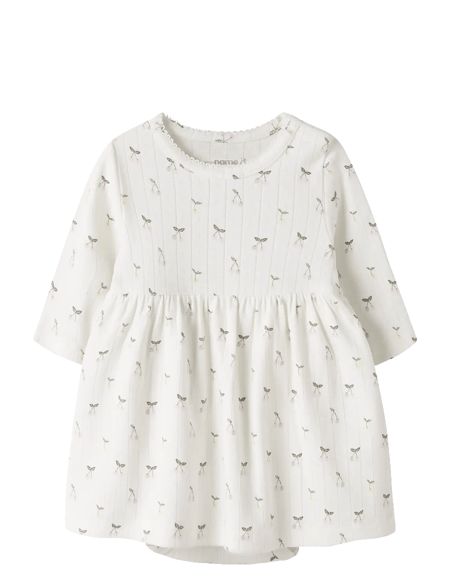 name it - NBFFICHERRY LS BODYDRESS - pikkade varrukatega - cloud dancer - 0