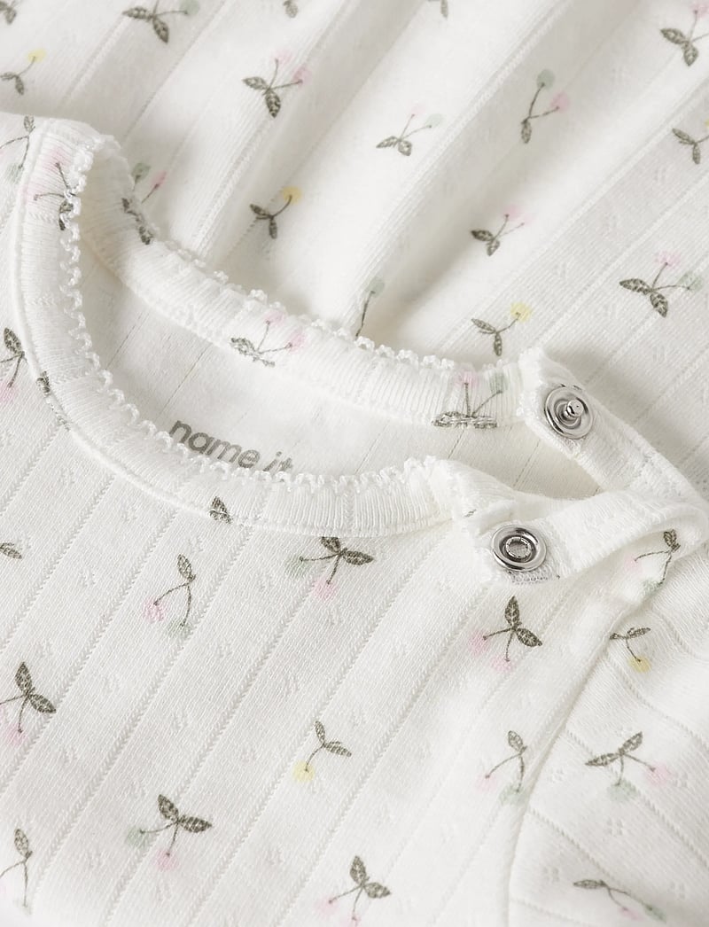 name it - NBFFICHERRY LS BODYDRESS - langærmede heldragter - cloud dancer - 2