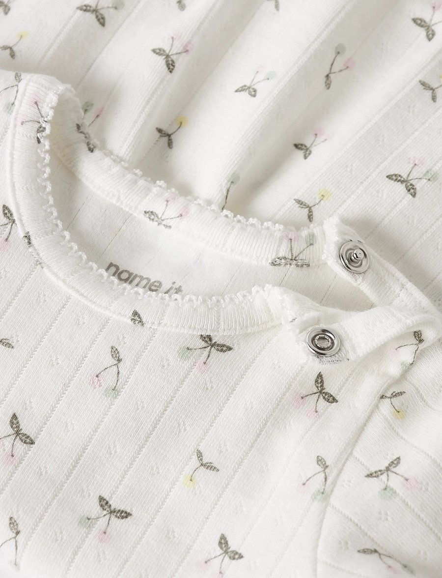 name it - NBFFICHERRY LS BODYDRESS - pikkade varrukatega - cloud dancer - 2