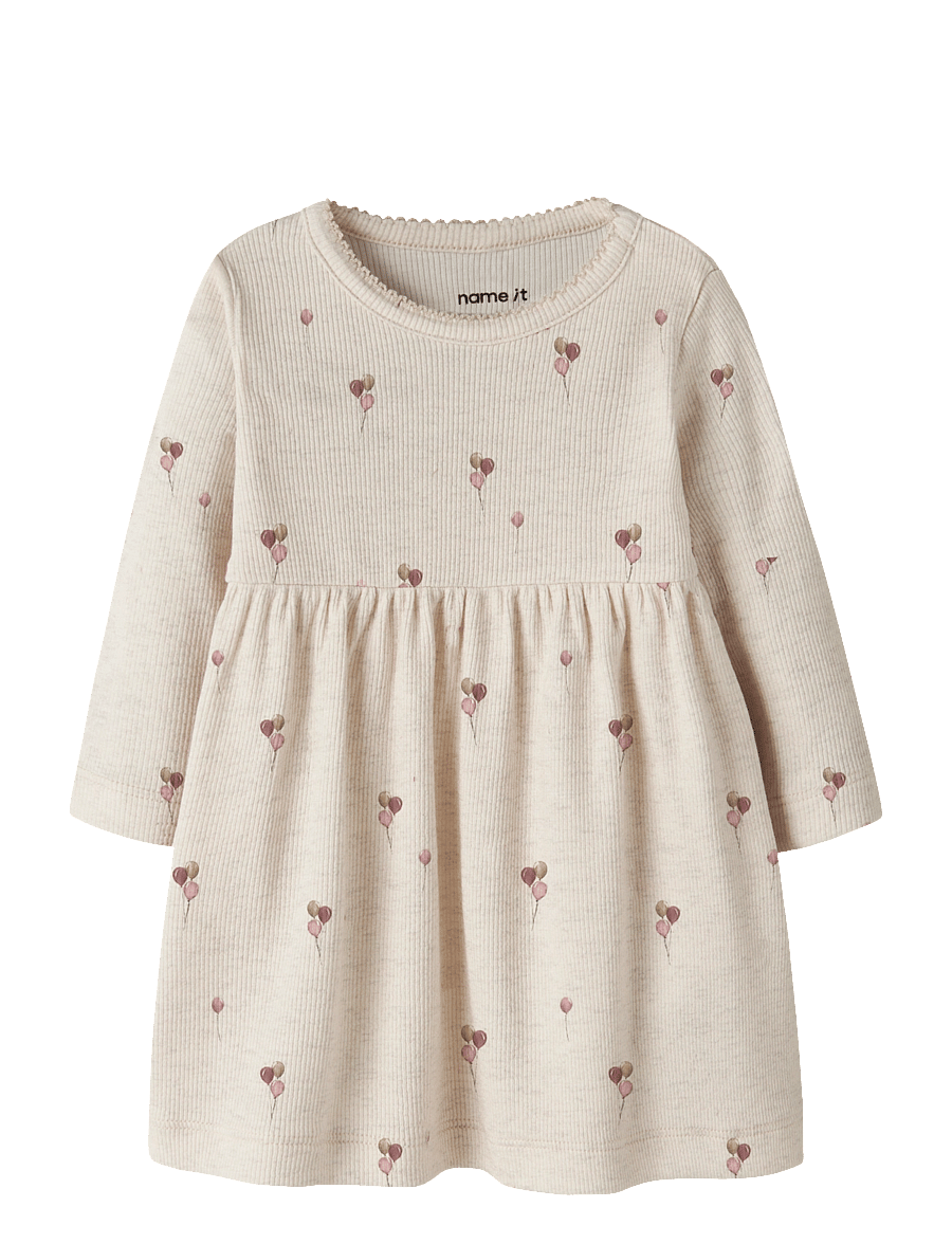 name it - NBFNABILA LS DRESS BOX - langärmelige babykleider - peyote melange - 0