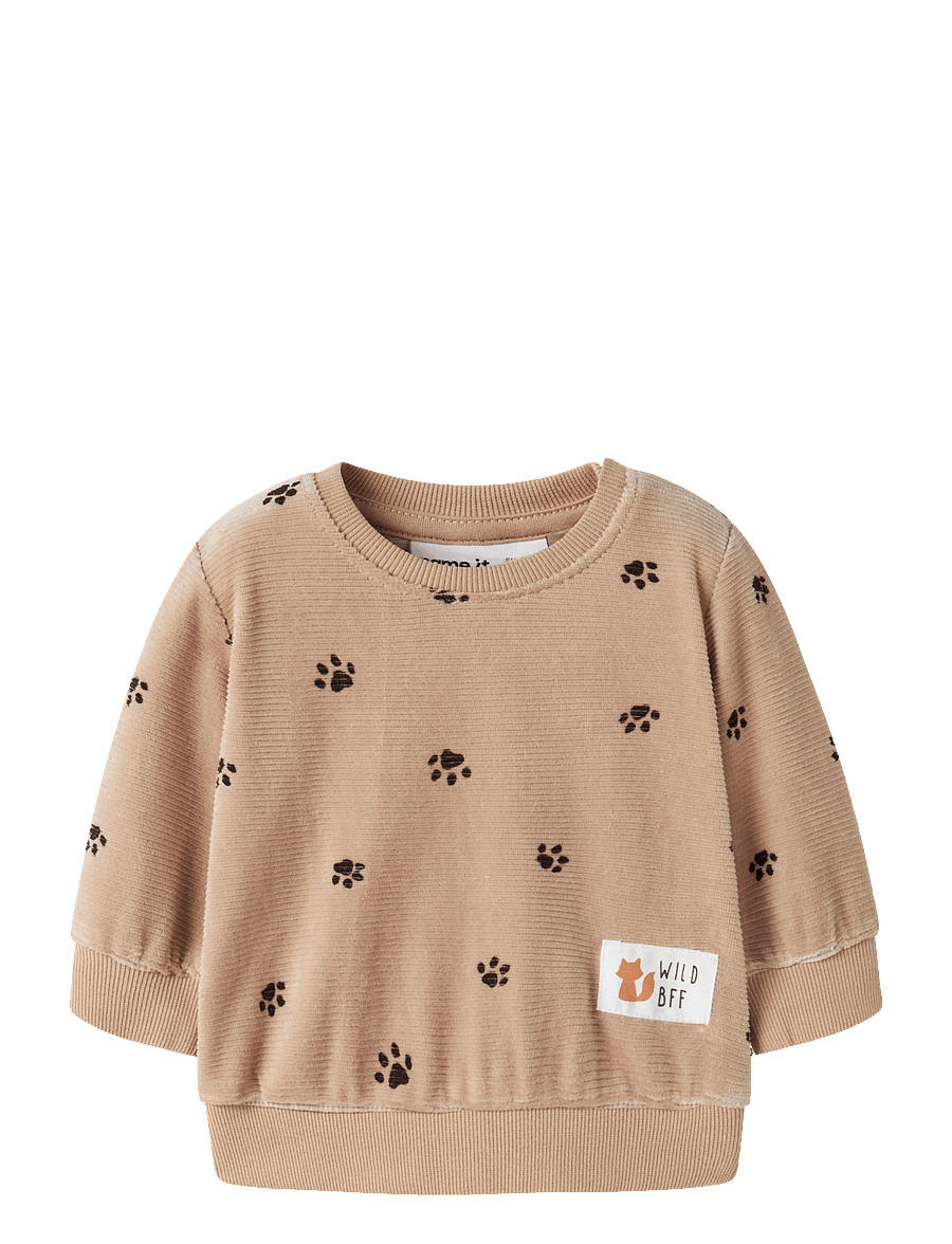 name it - NBMNORDEN VEL LS O-NECK - sweatshirts - sesame - 0