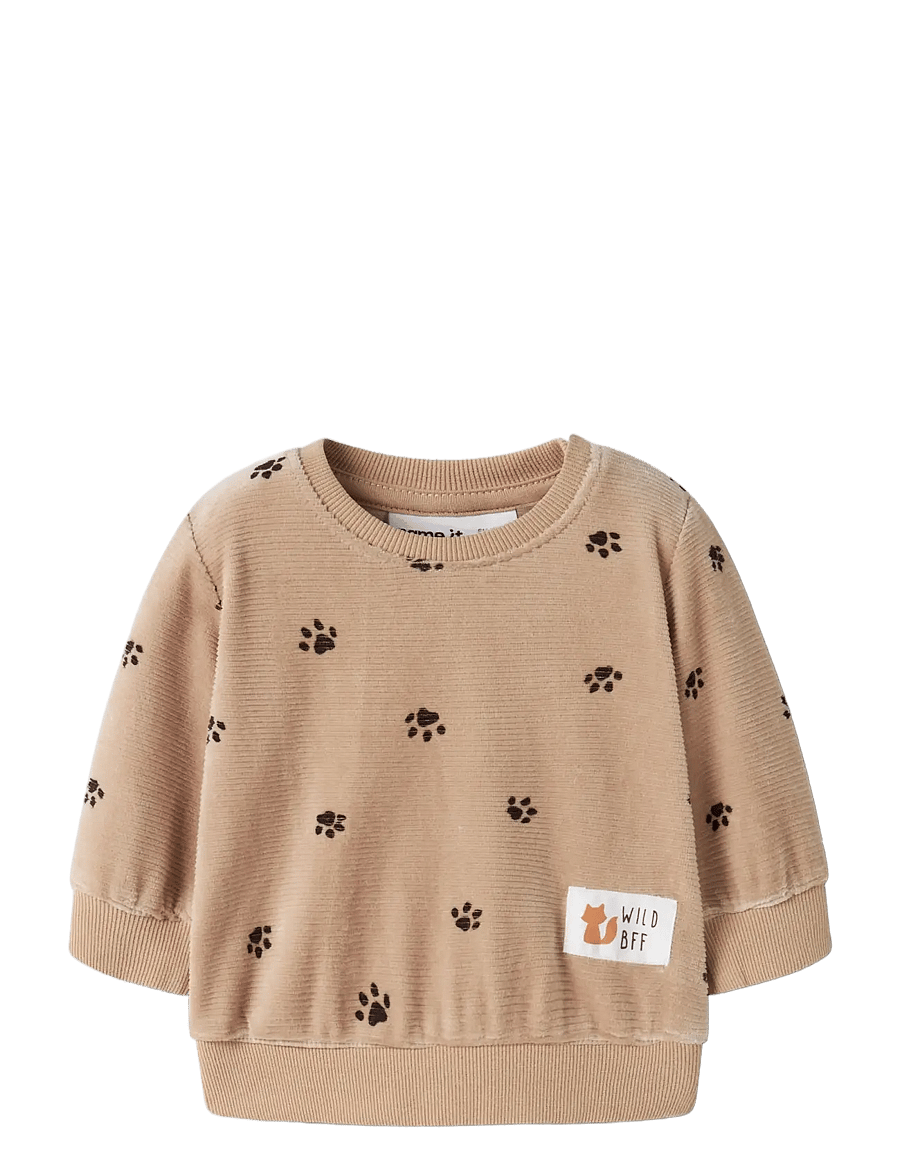 name it - NBMNORDEN VEL LS O-NECK - sweatshirts - sesame - 2