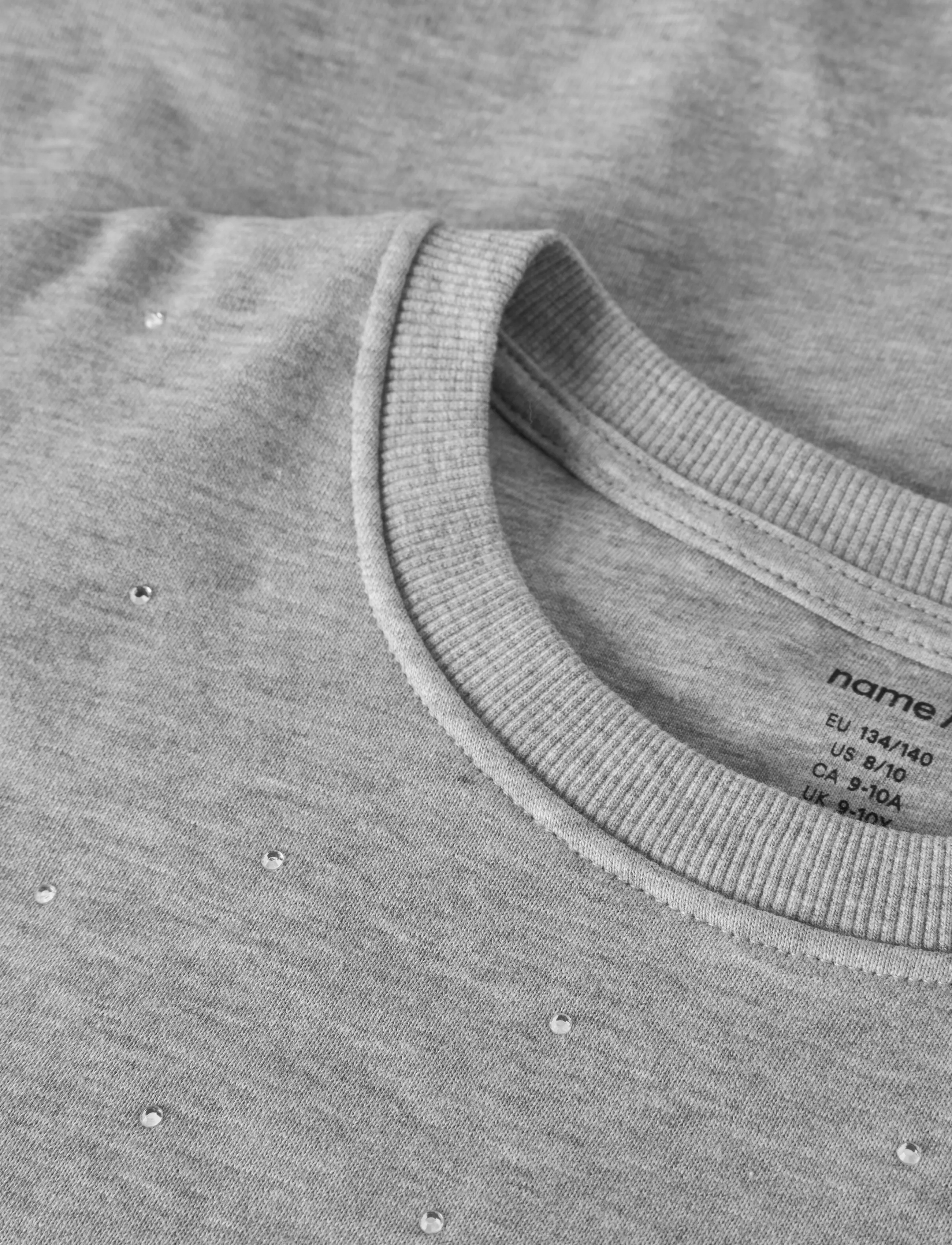 name it - NKFNOLUVI LS NREG SWEAT BRU - grey melange - 2