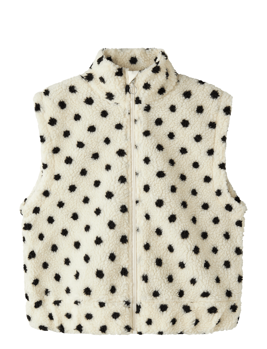 name it - NKFNOLPO SHORT TEDDY VEST - shop op leeftijd - antique white - 0
