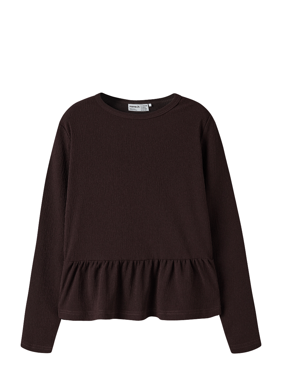 name it - NKFNAMSA LS TOP - långärmade t-shirts - chocolate plum - 0