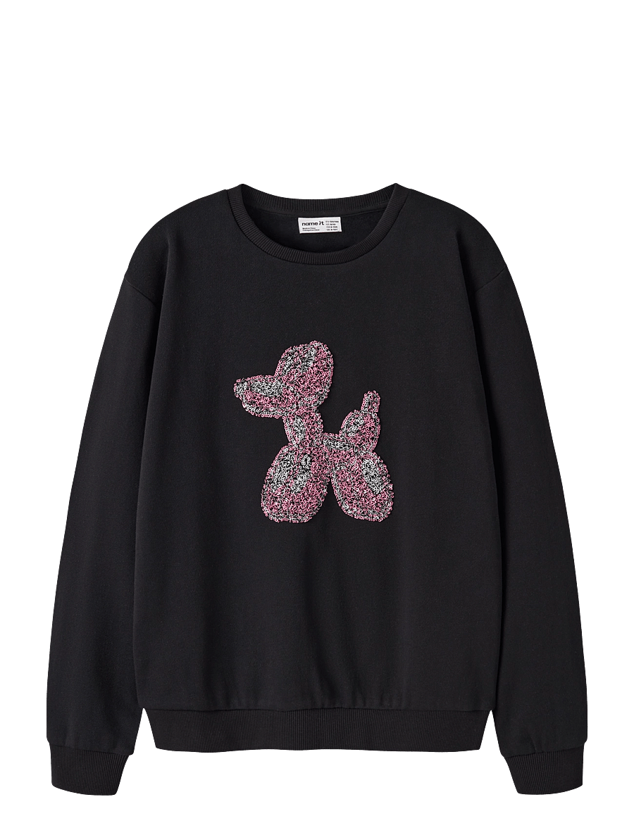name it - NKFNOSSO LS NREG SWEAT BRU - pullover - black - 0