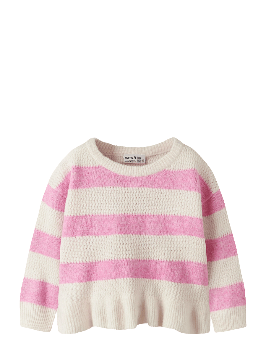 name it - NMFNYLA LS KNIT - pullover - antique white - 0
