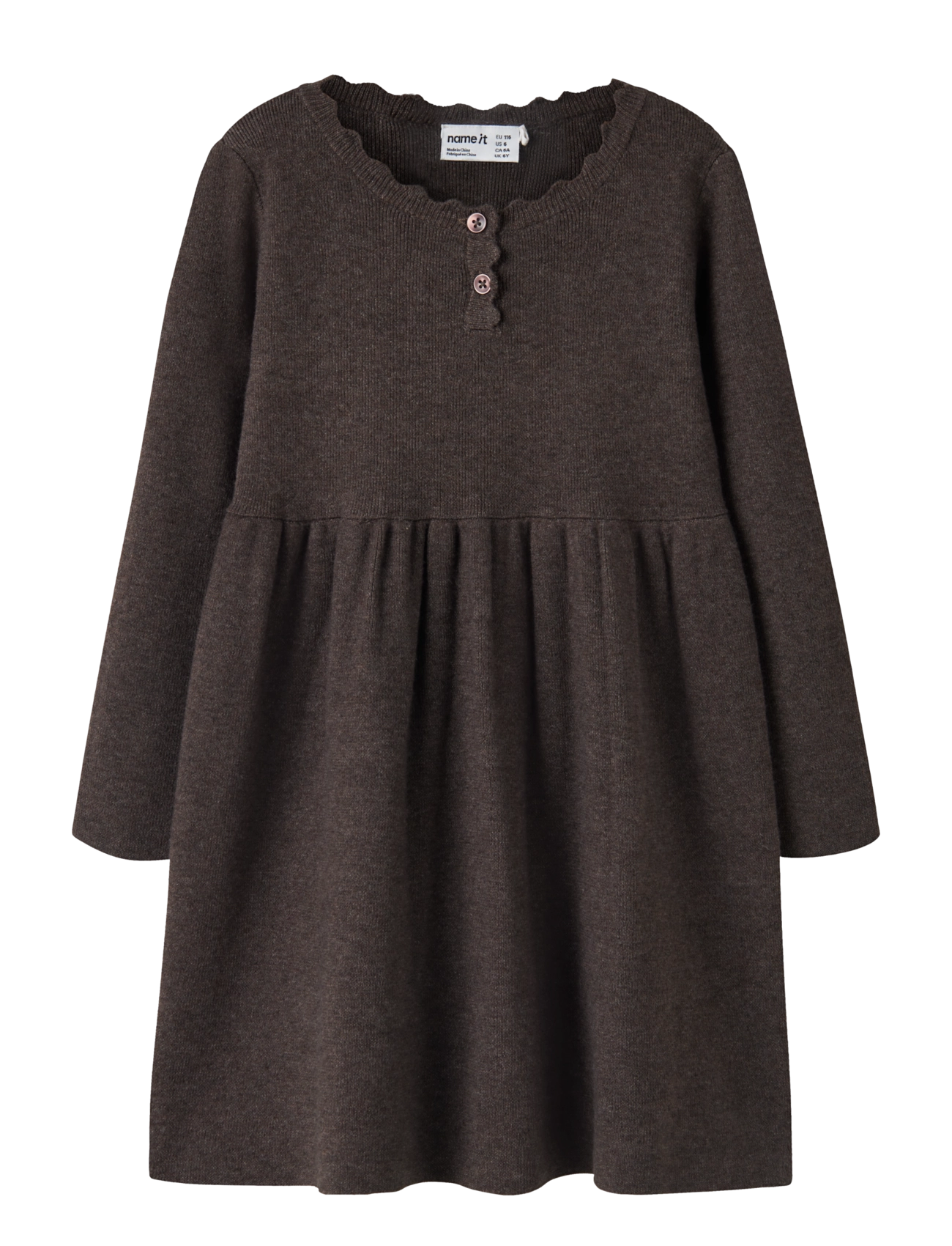 name it NMFNALIE LS KNIT DRESS - Kleider - CHOCOLATE PLUM / brown