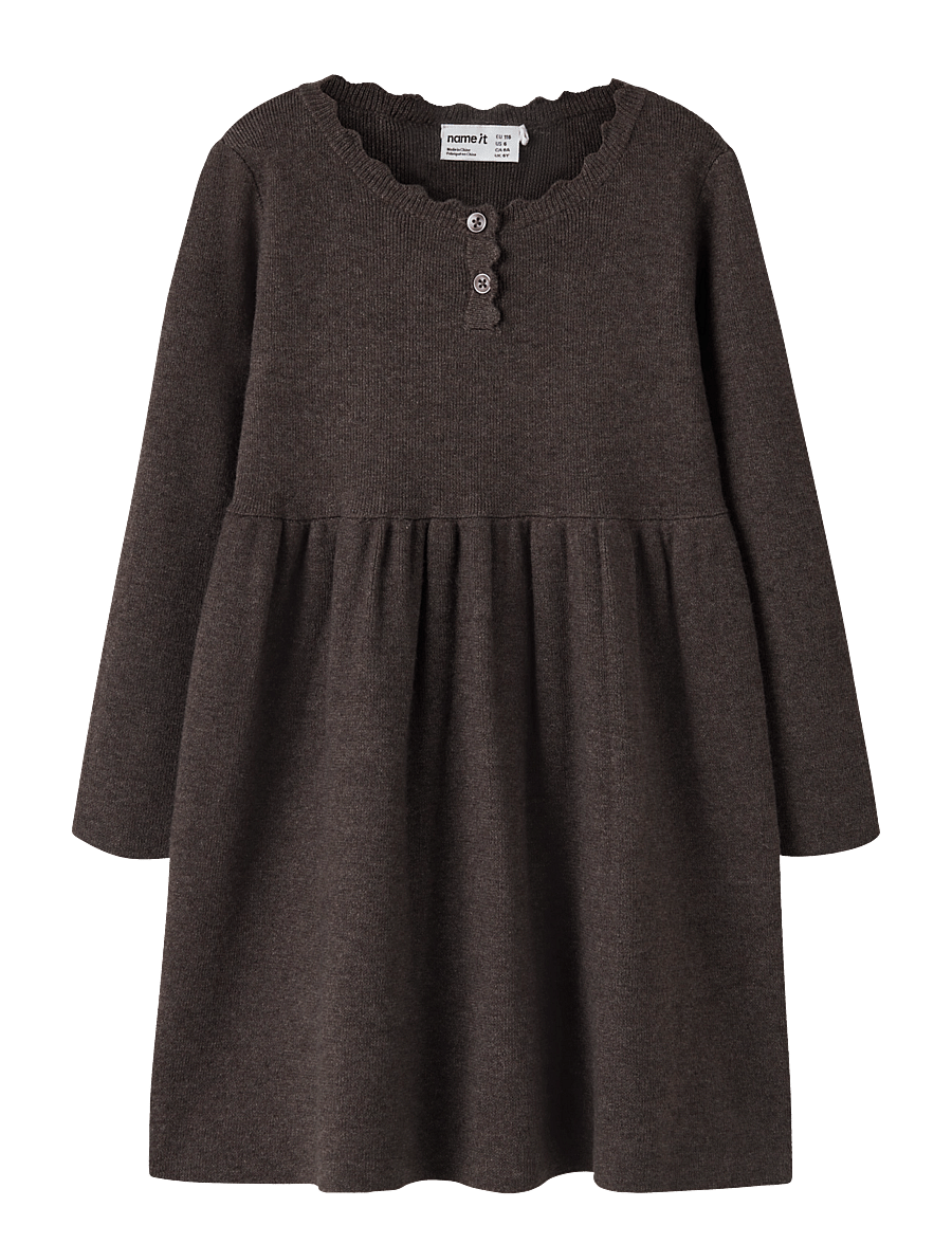 name it - NMFNALIE LS KNIT DRESS - langärmelige babykleider - chocolate plum - 0