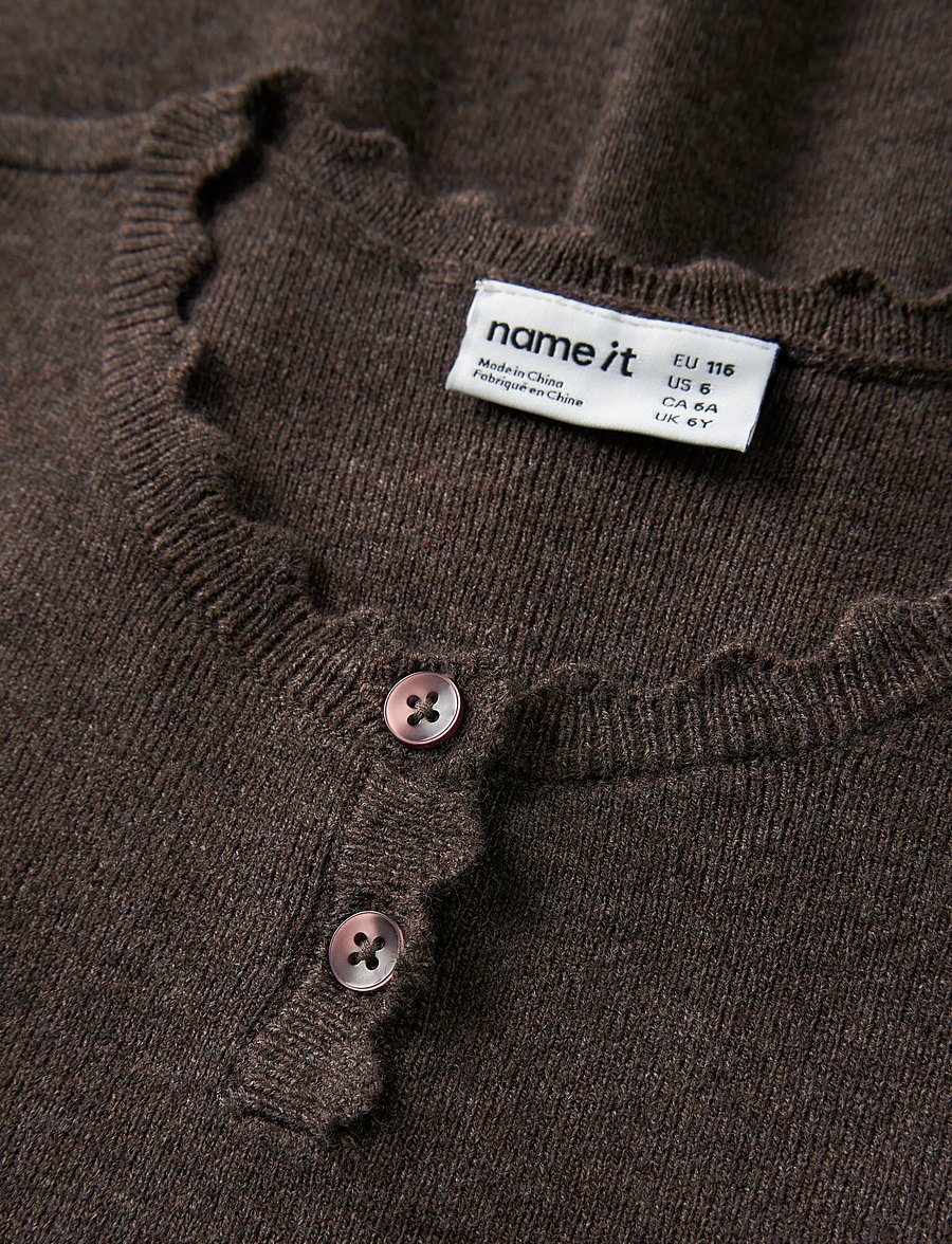 name it - NMFNALIE LS KNIT DRESS - langärmelige babykleider - chocolate plum - 2