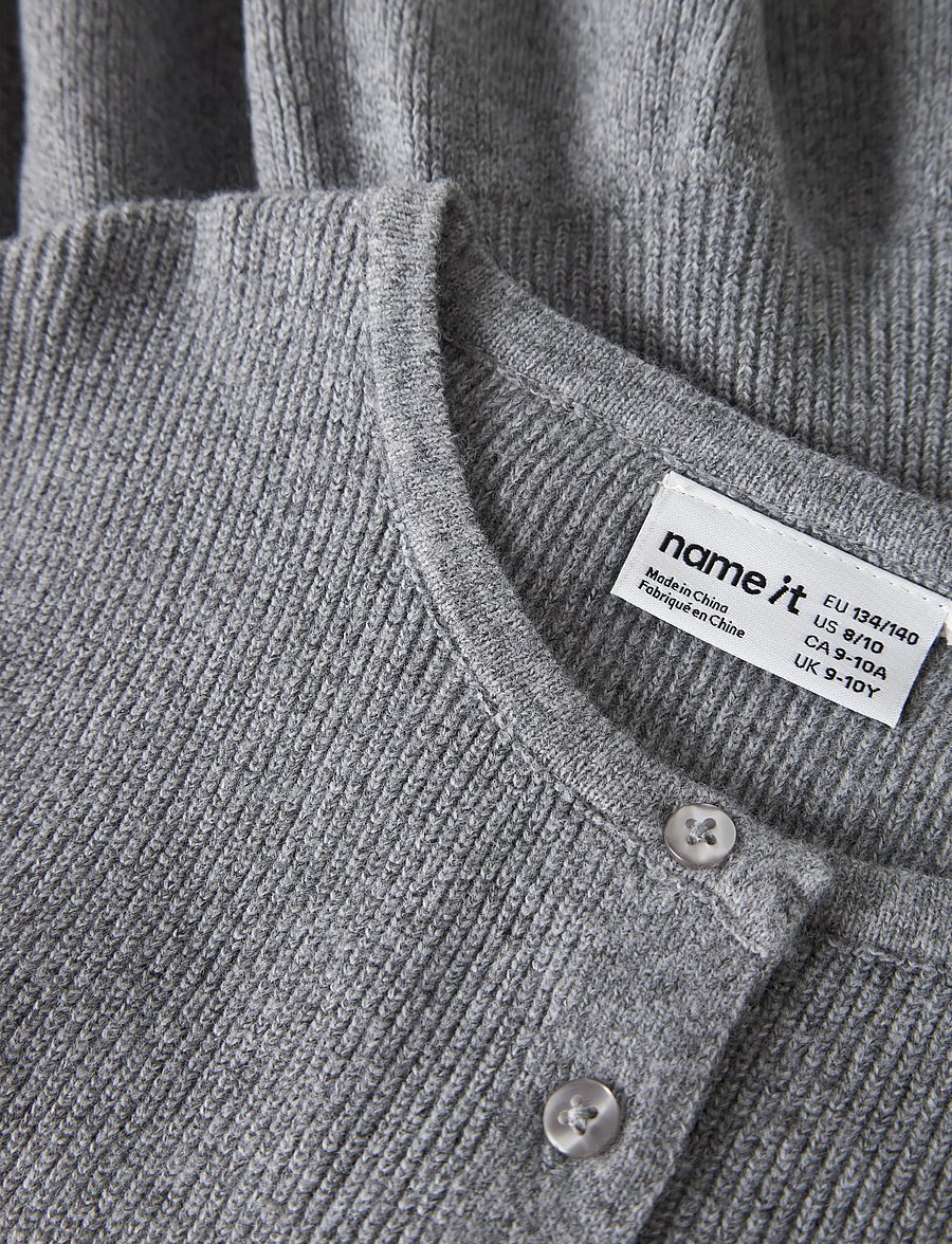 name it - NKFNYSSA LS KNIT CARD - cardigans - grey melange - 2
