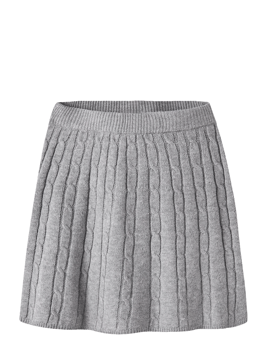 name it - NKFNESSA KNIT SKIRT - korte nederdele - grey melange - 0