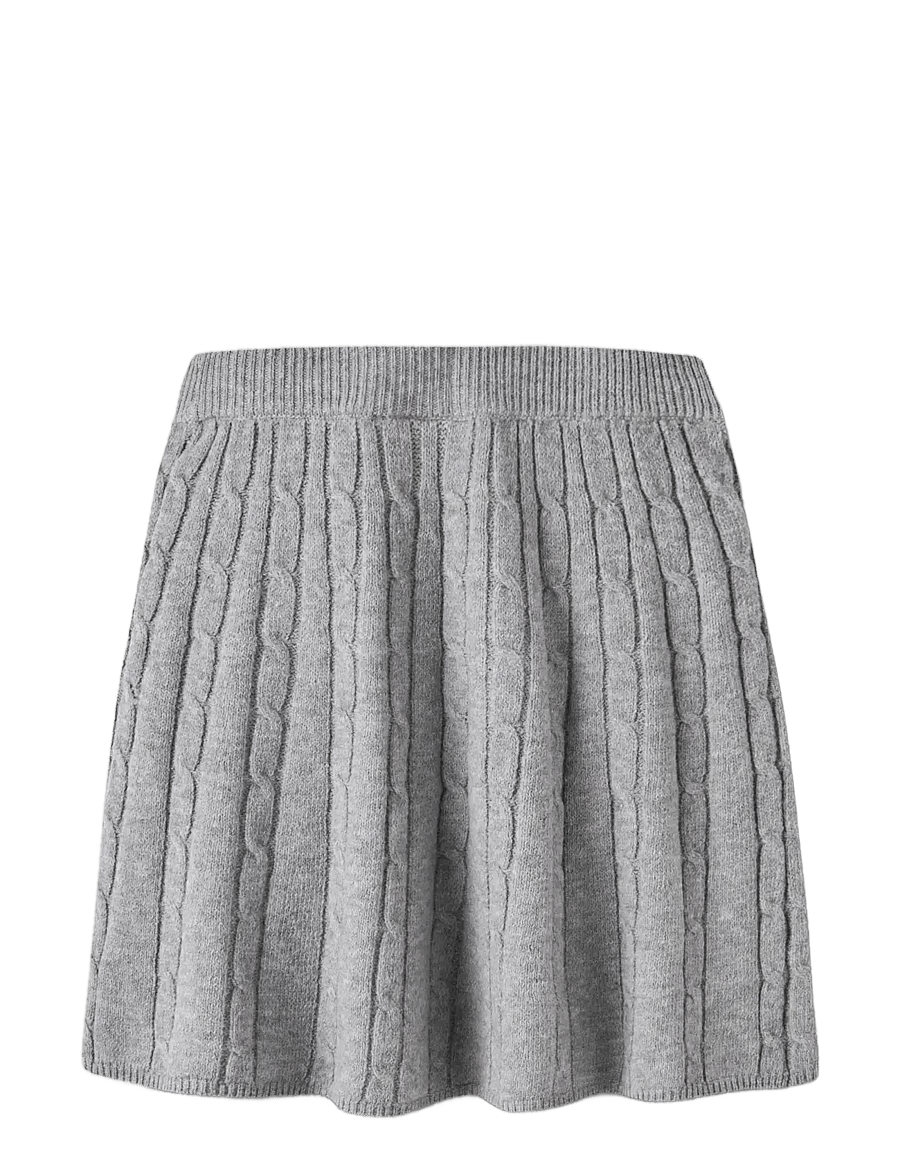 name it - NKFNESSA KNIT SKIRT - korte nederdele - grey melange - 1