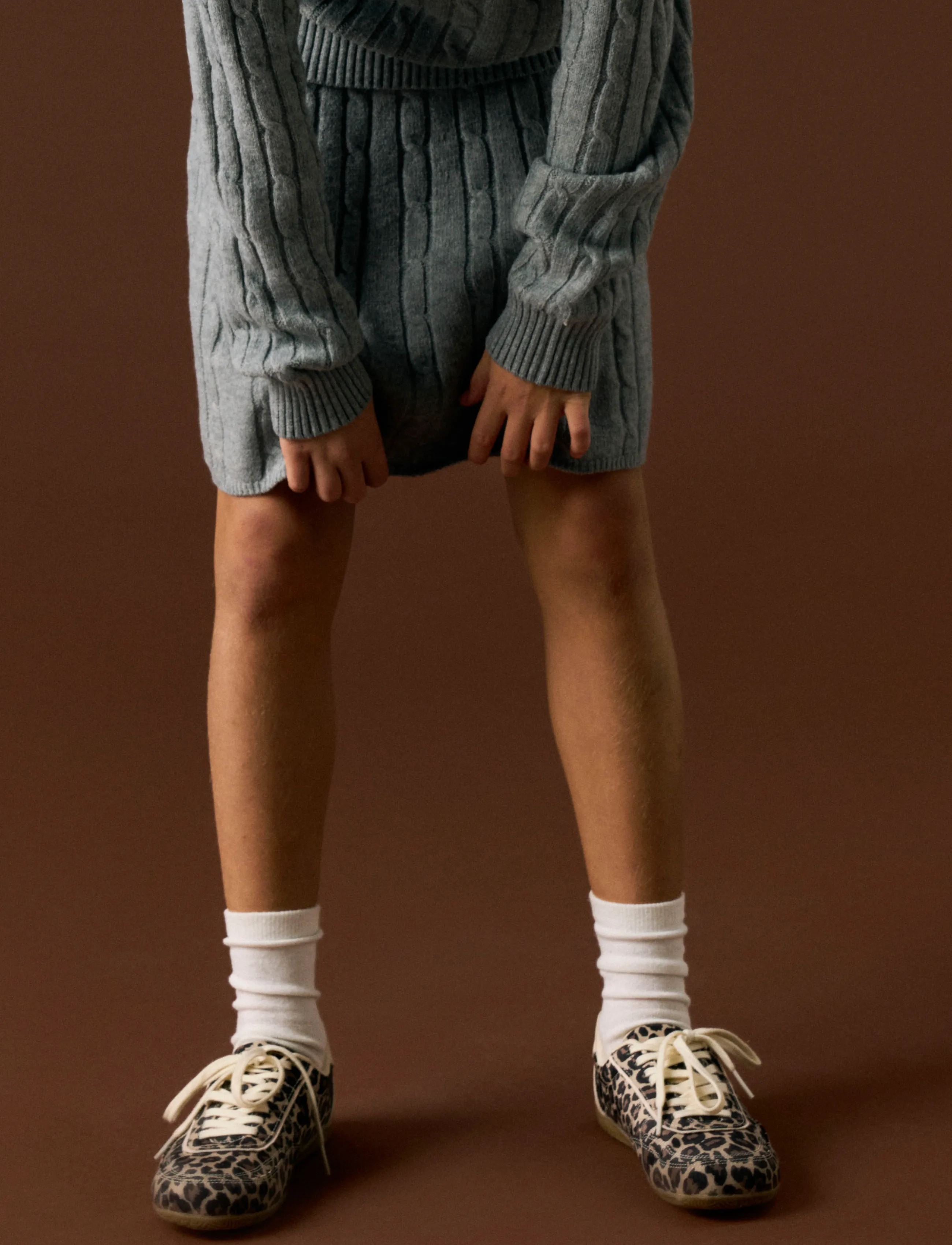 name it - NKFNESSA KNIT SKIRT - korte nederdele - grey melange - 3