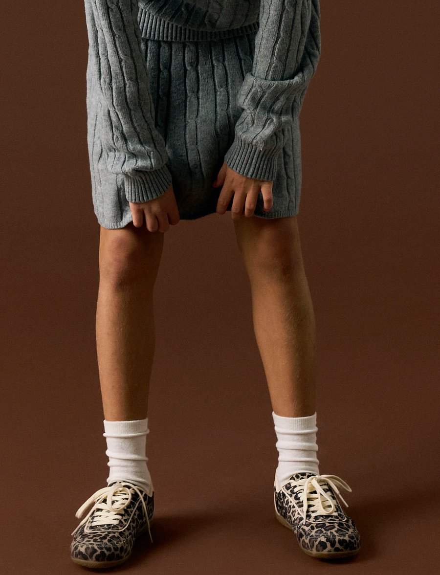 name it - NKFNESSA KNIT SKIRT - korte nederdele - grey melange - 3