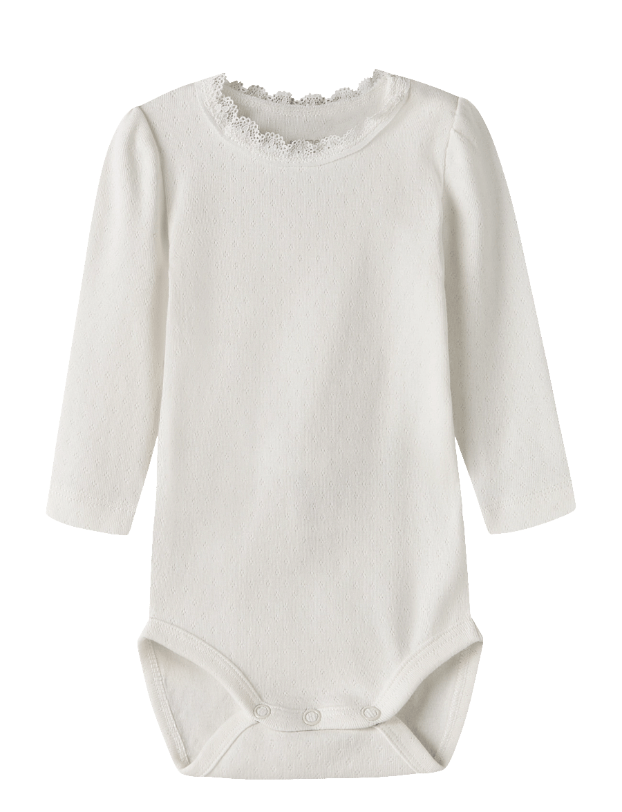 name it - NBFNIA LS BODY - pikkade varrukatega bodid - cloud dancer - 0