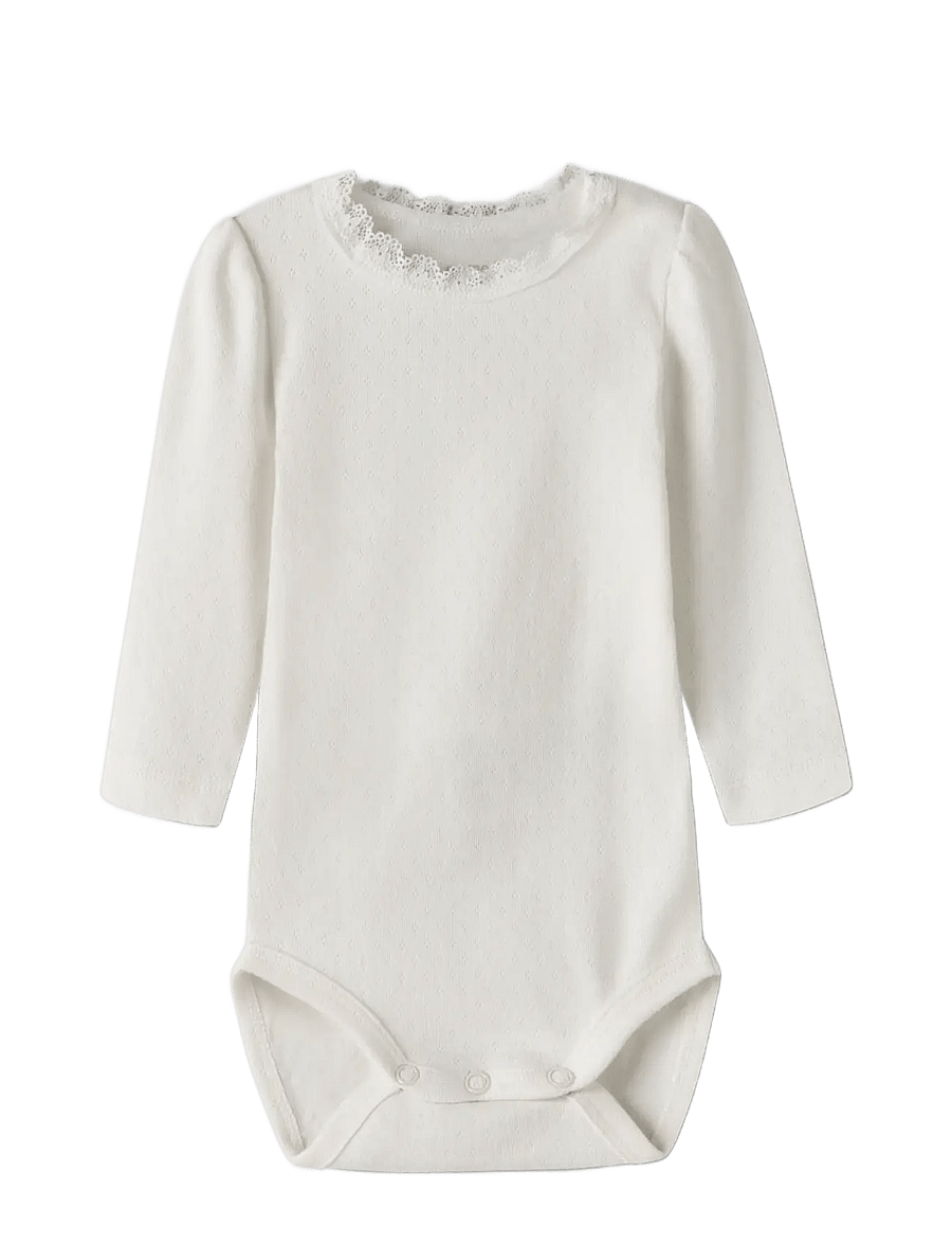 name it - NBFNIA LS BODY - pikkade varrukatega bodid - cloud dancer - 2