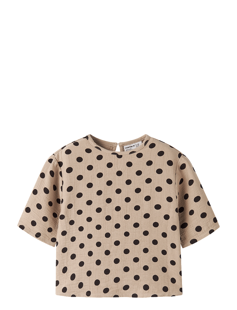 name it - NMFNINA 3/4 RLX TOP - kortärmade t-shirts - sesame - 0