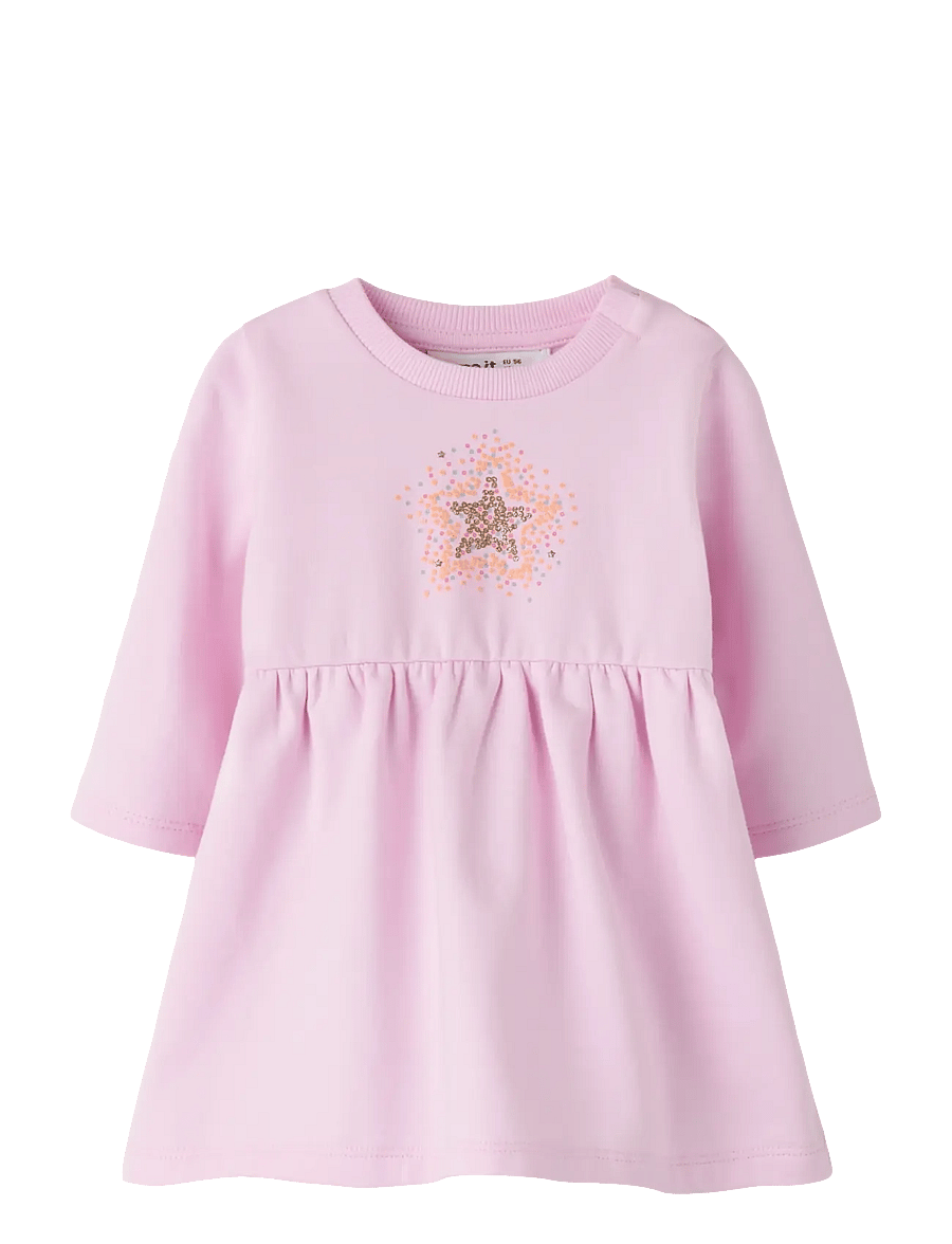 name it - NBFTARINA LS DRESS SWE BRU - langärmelige babykleider - pirouette - 0
