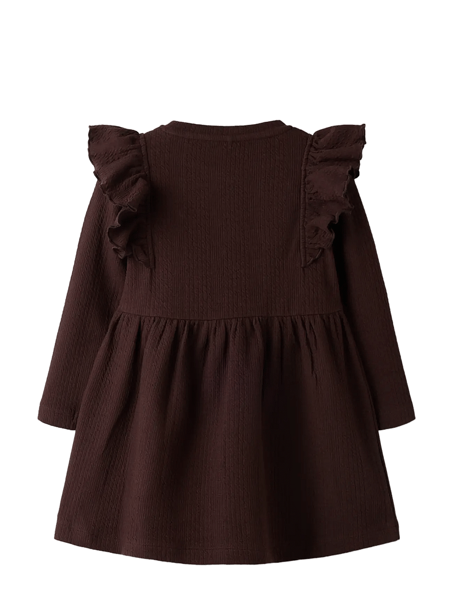 name it - NMFNOLE LS DRESS - langärmelige babykleider - chocolate plum - 1
