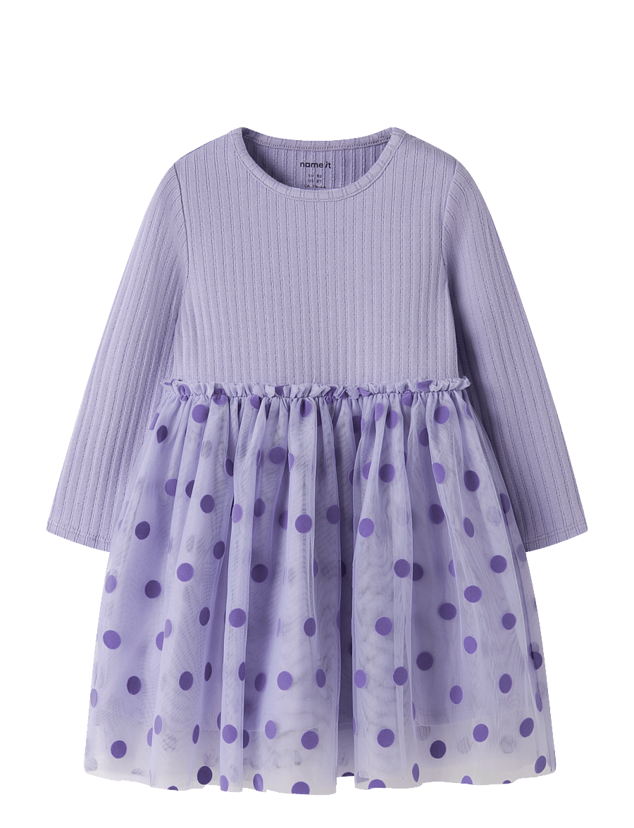 name it - NMFNAGINA LS TULLE DRESS - langärmelige babykleider - heirloom lilac - 0