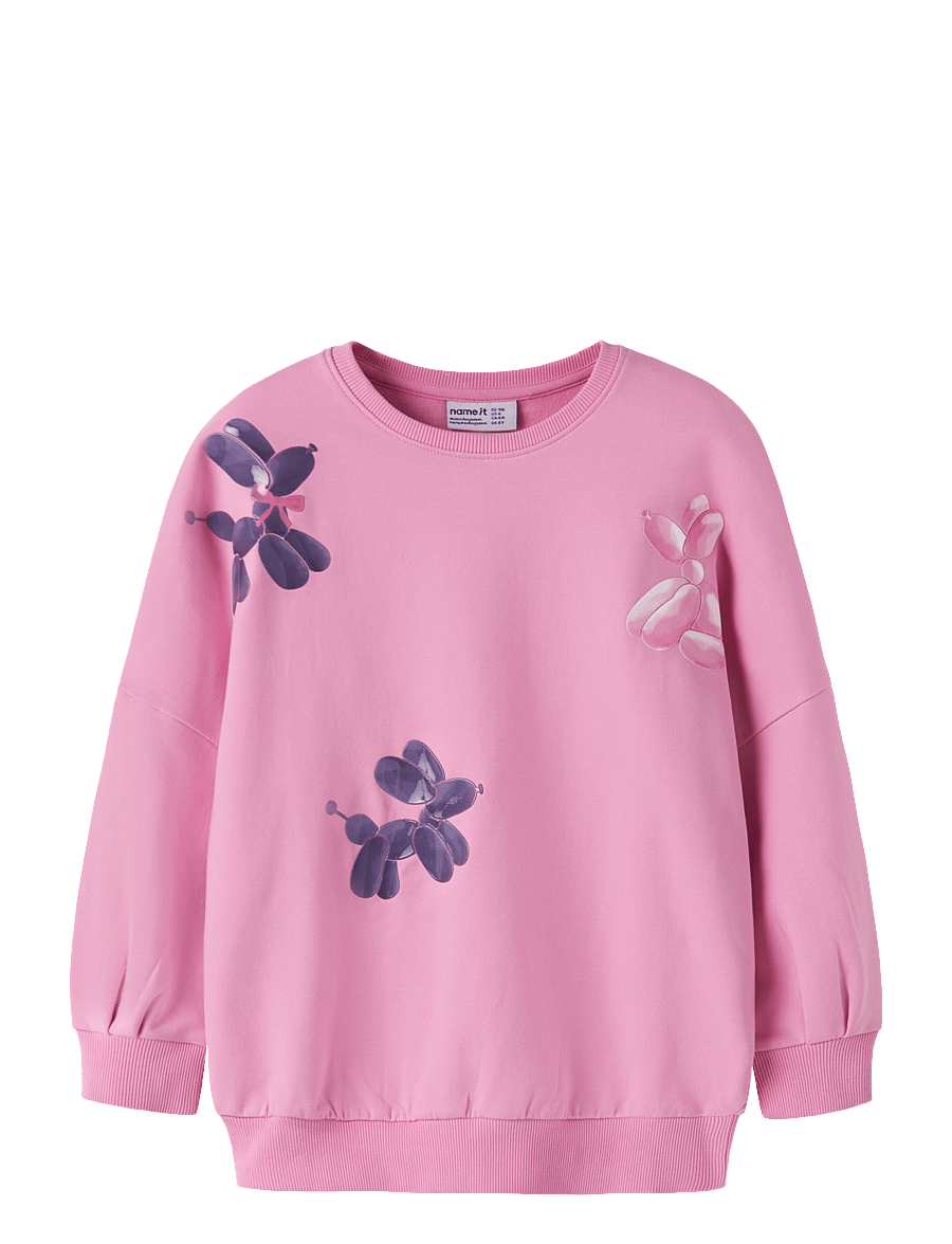 name it - NMFNALAS LS LONG SWEAT BRU - begonia pink - 0