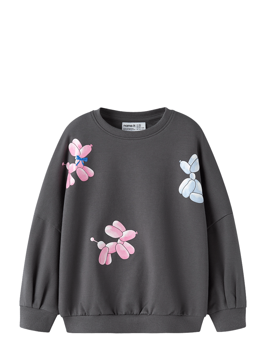 name it - NMFNALAS LS LONG SWEAT BRU - iron gate - 0