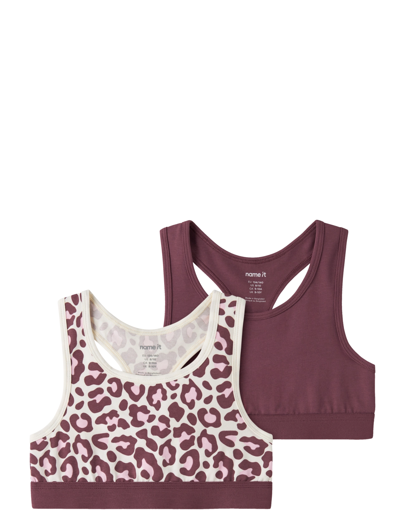 NAME IT Nkfshort Oberteil 2P Leo Noos Cream - 122-128 - Kinder