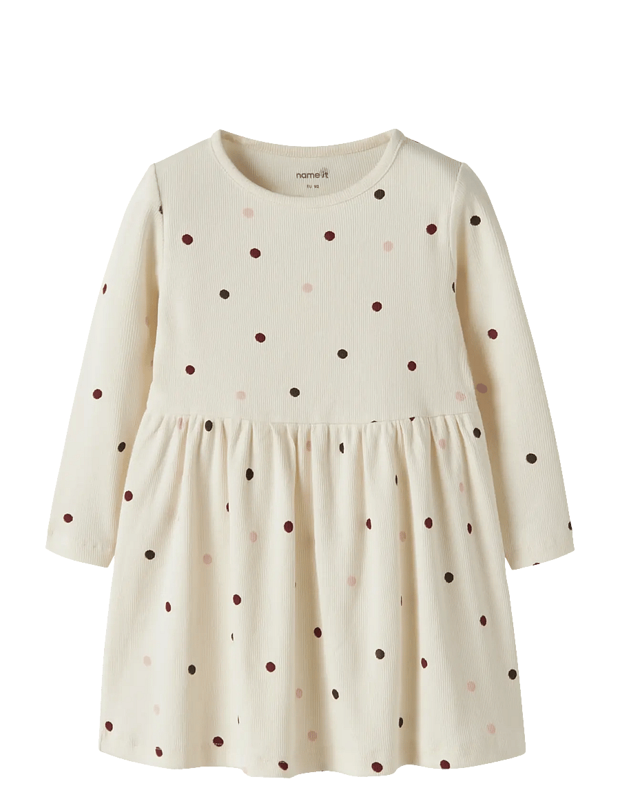 name it - NMFNUTTI LS DRESS NOOS - langärmelige babykleider - antique white - 0