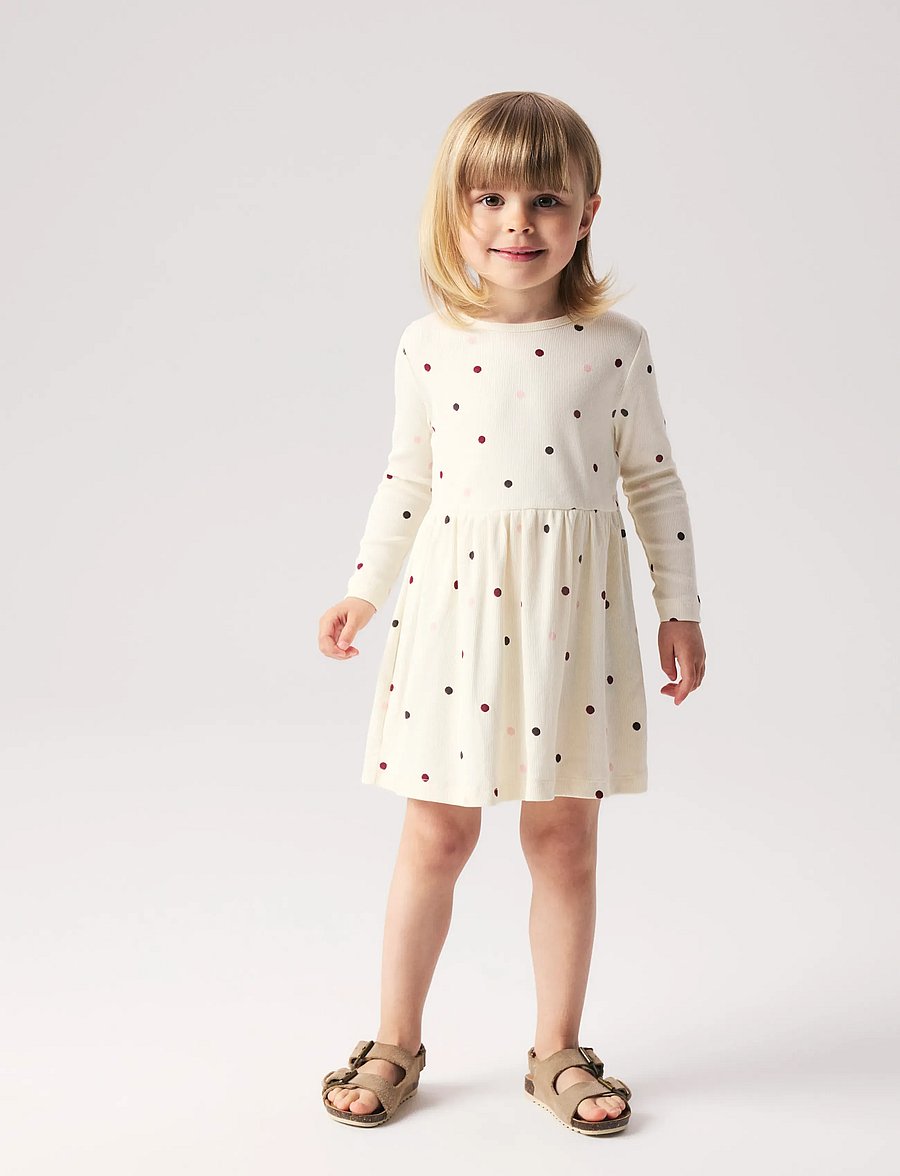 name it - NMFNUTTI LS DRESS NOOS - langärmelige babykleider - antique white - 2