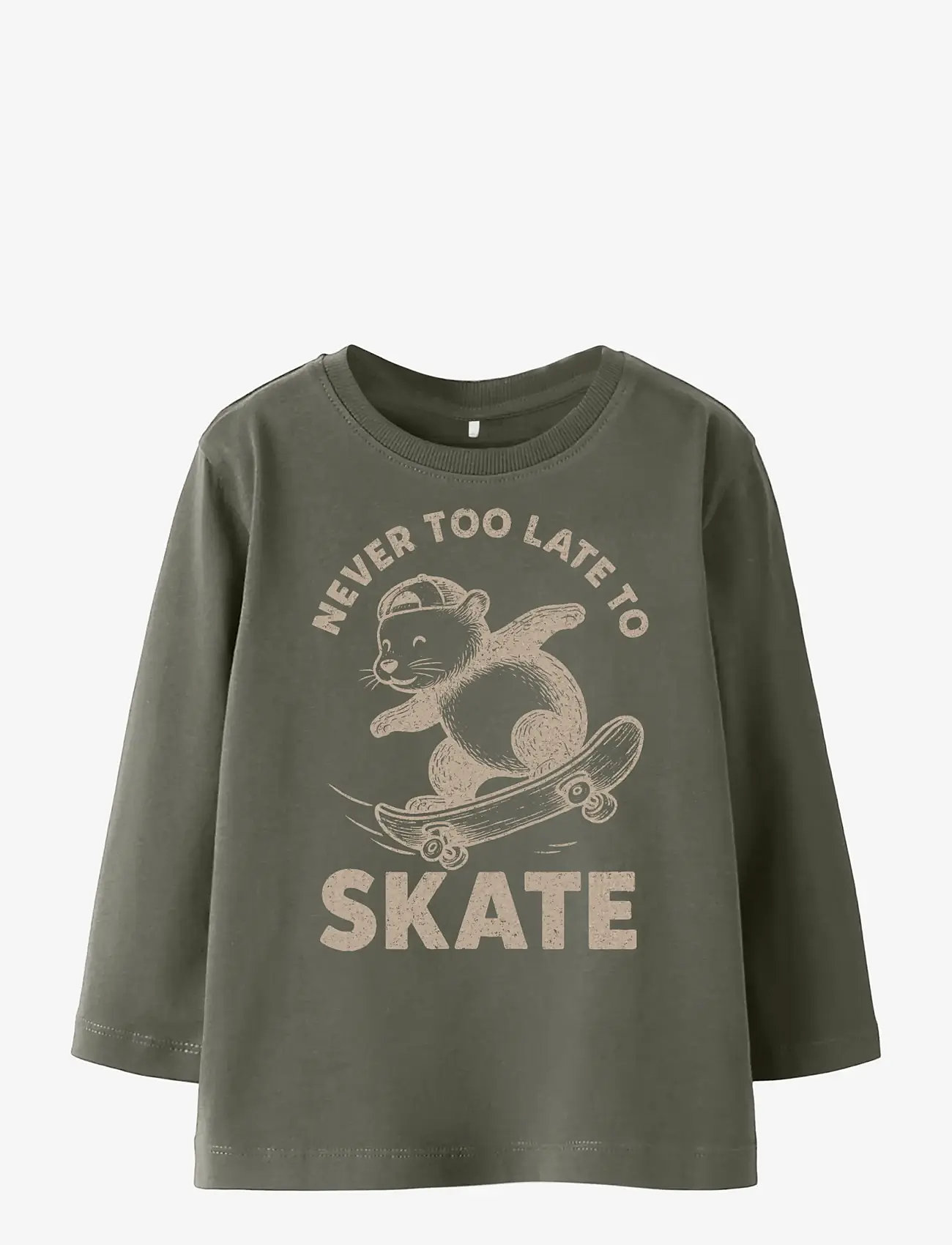name it - NMMBERTRAM LS NREG TOP - langærmede t-shirts - dusty olive - 0