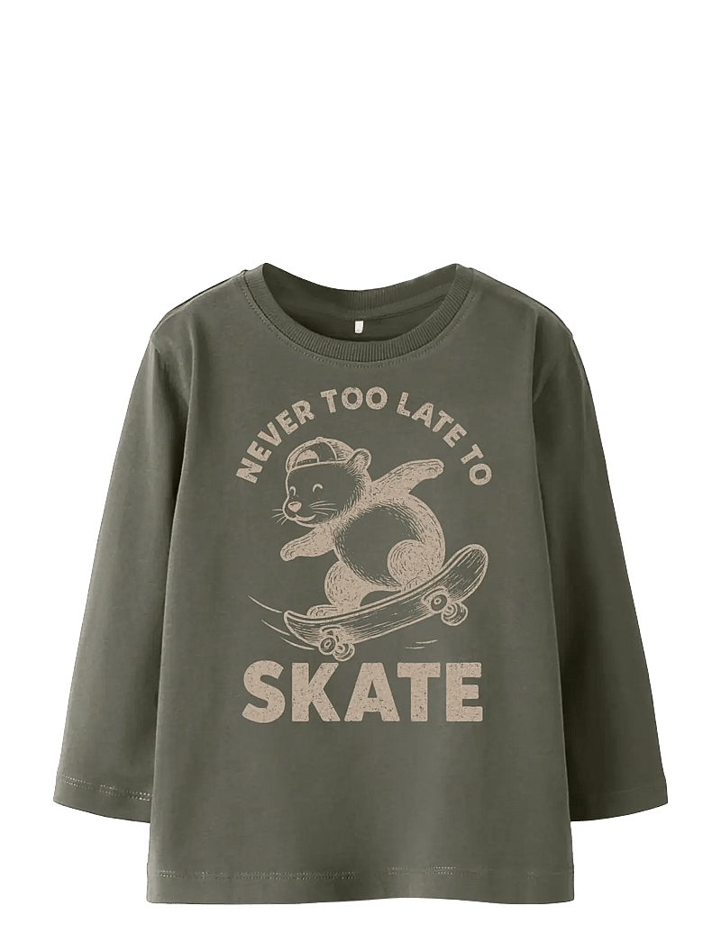 name it - NMMBERTRAM LS NREG TOP - langærmede t-shirts - dusty olive - 0