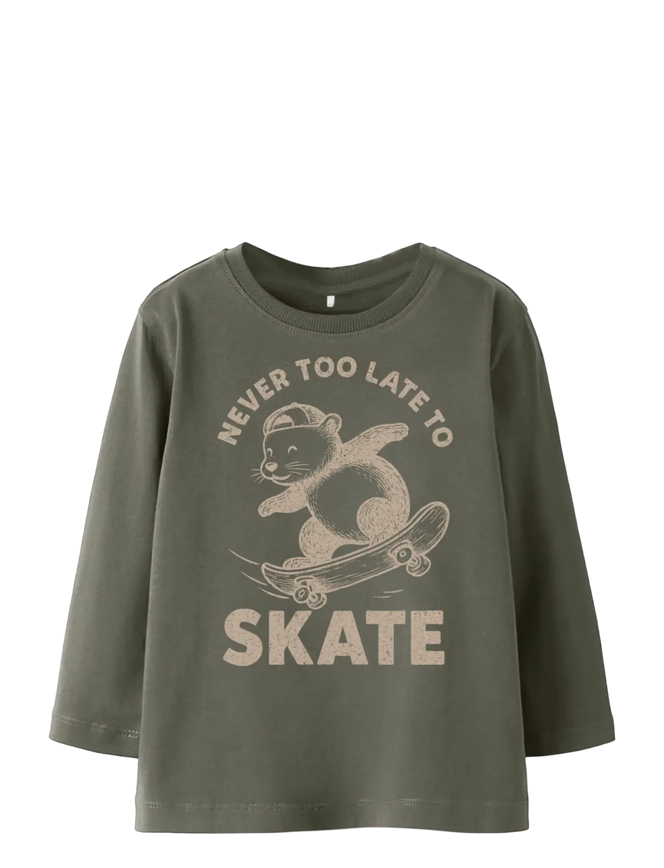 name it NMMBERTRAM LS NREG TOP - Overdele - DUSTY OLIVE / khaki/green