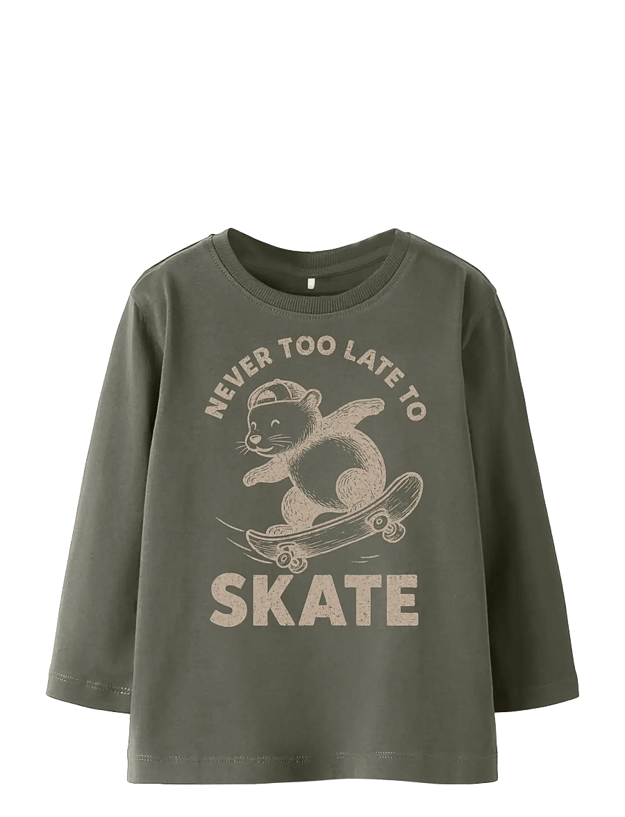 name it - NMMBERTRAM LS NREG TOP - långärmade t-shirts - dusty olive - 0