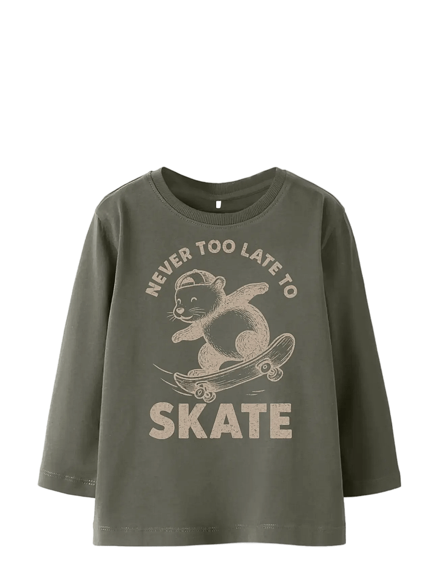name it - NMMBERTRAM LS NREG TOP - långärmade t-shirts - dusty olive - 2