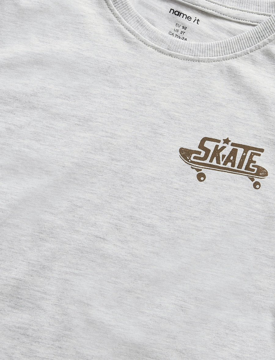 name it - NMMBERTRAM LS NREG TOP - t-krekli ar garām piedurknēm - light grey melange - 4