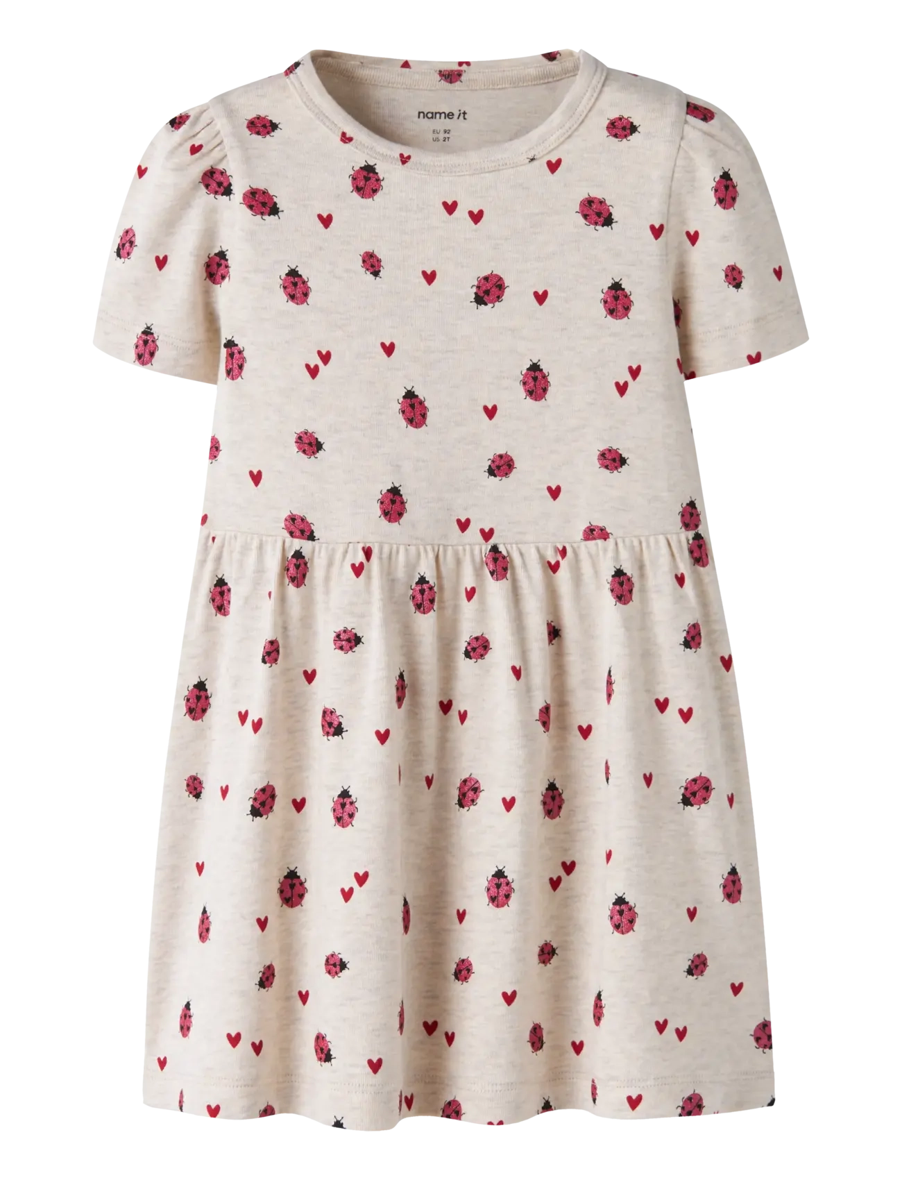 name it NMFHALINE SS DRESS - Shop efter størrelse - PEYOTE MELANGE / black