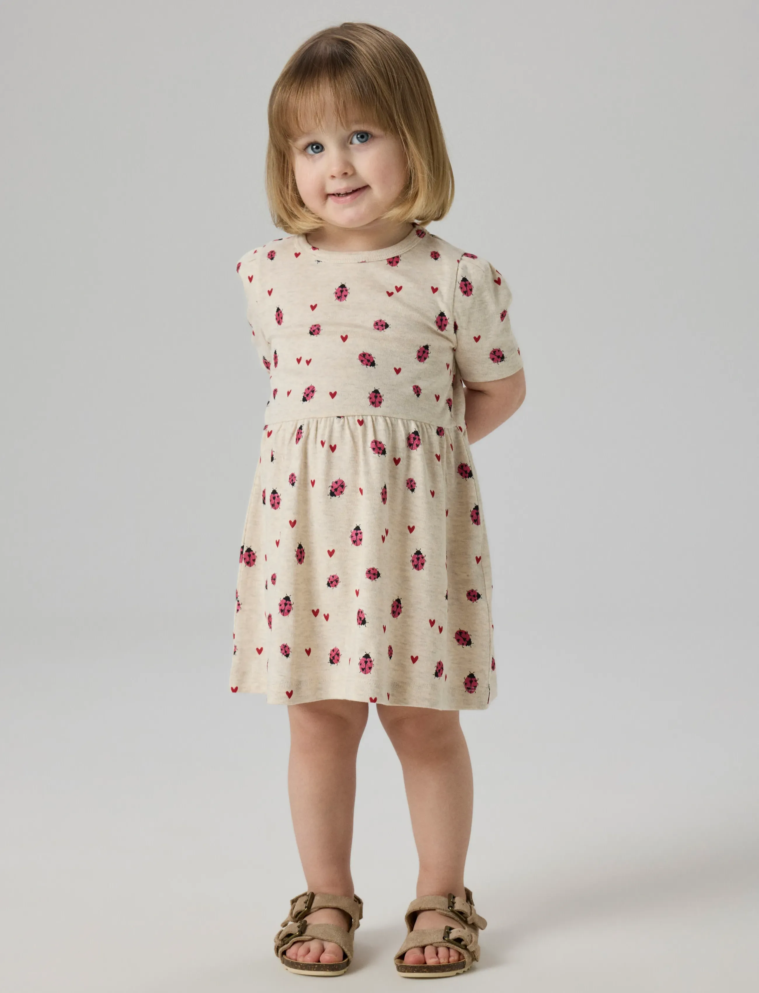 name it - NMFHALINE SS DRESS - lühikeste varrukatega beebi kleidid - peyote melange - 2